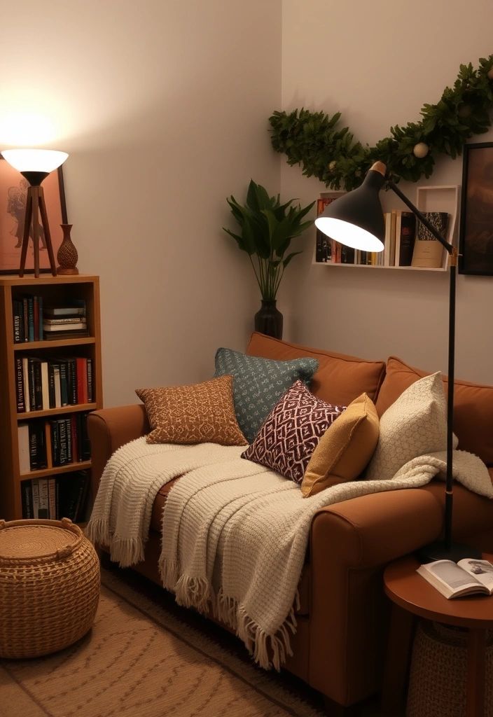 20 Brown Sofa Living Room Ideas That’ll Transform Your Space! - 15. Cozy Reading Nook