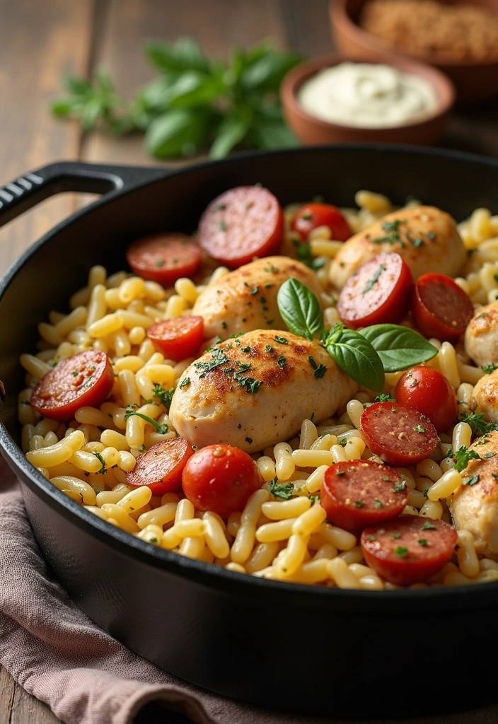 24 One Pot Chicken Orzo Recipes That Will Make You Fall in Love with Dinner! - 12. One Pot Chicken Orzo with Sausage