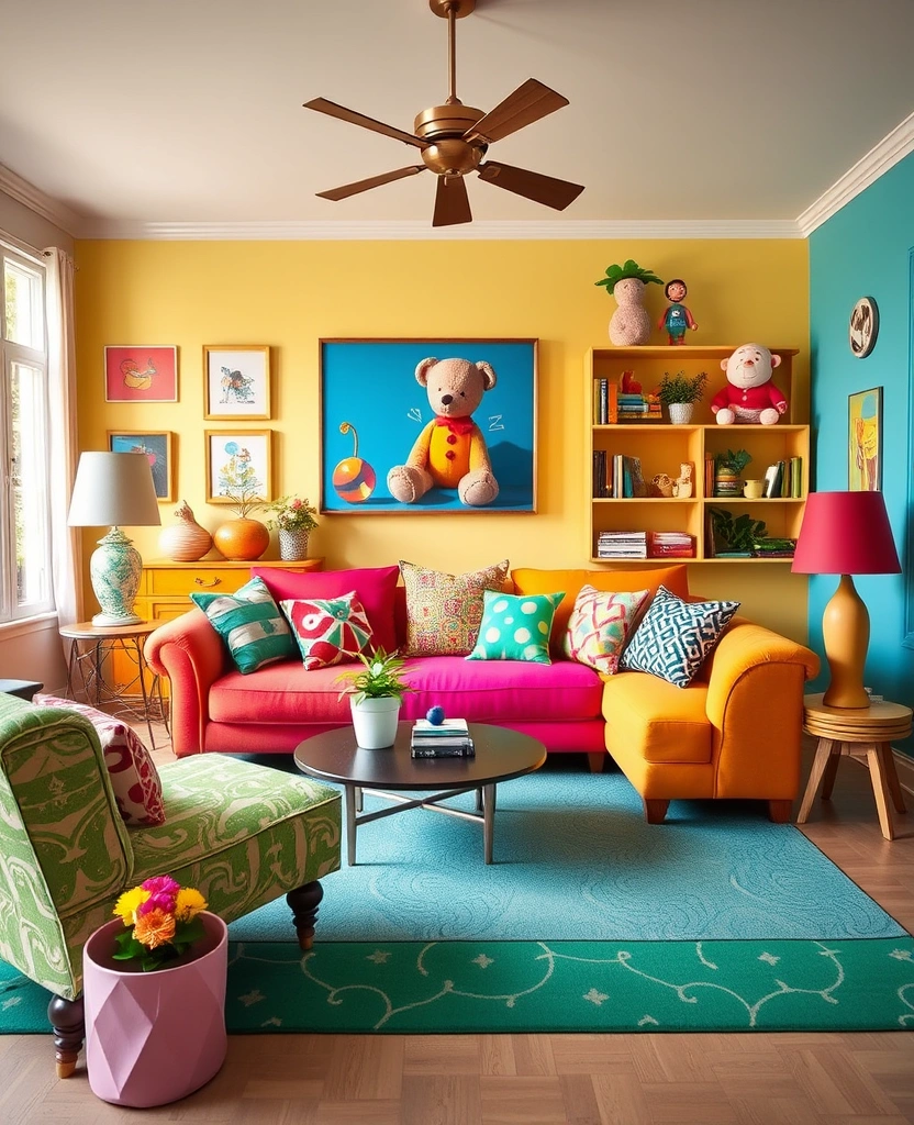 28 Vibrant Living Room Styles That Will Ignite Your Creativity! - 16. Whimsical Wonderland