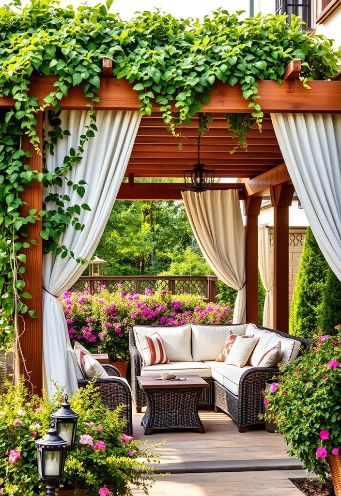 26 Stunning Backyard Patio Designs That Will Transform Your Outdoor Space! - 9. Charming Pergola Retreat