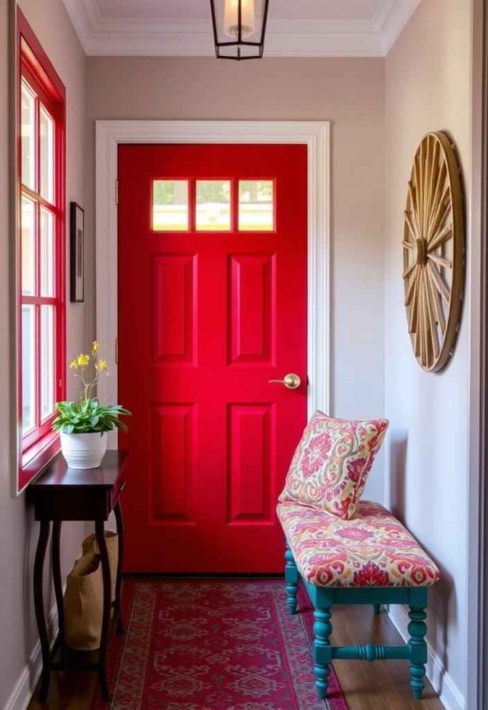 21 Small Foyer Ideas That Will Make Your Apartment Entryway Shine! - 20. Brighten with Color