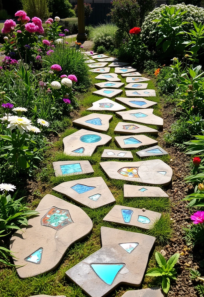 28 Cheap Walkway Ideas DIY That Will Transform Your Garden on a Budget! - 3. Concrete Stepping Stones