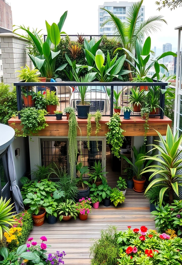 20 Two-Level Deck Ideas That Will Transform Your Backyard Into a Dream Retreat! - 17. Urban Jungle