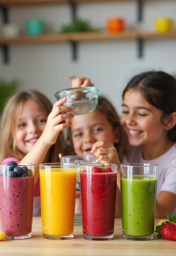 25 Easy Cooking Recipes That Kids Can Make (Fun for the Whole Family!) - 8. Colorful Smoothies