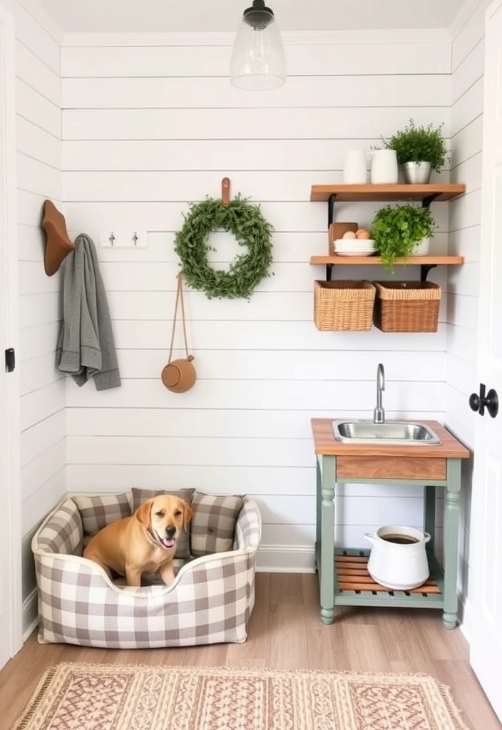 28 Stunning Farmhouse Shiplap Wall Ideas That Will Transform Your Space! - 18. Shiplap for Pet Areas