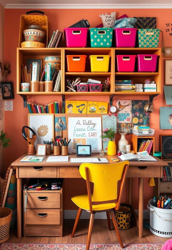 22 Home Office Ideas for Women That Will Transform Your Workday! - 16. Organized Chaos