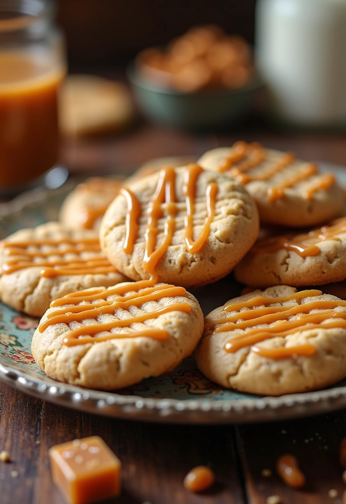 27 Soft Peanut Butter Cookies Recipes That'll Make You Drool! - 11. Peanut Butter Cookies with Caramel Drizzle