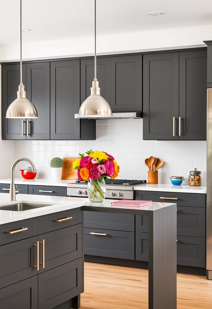 25 Painted Kitchen Cabinet Color Ideas That Will Transform Your Space! - 4. Elegant Charcoal Gray