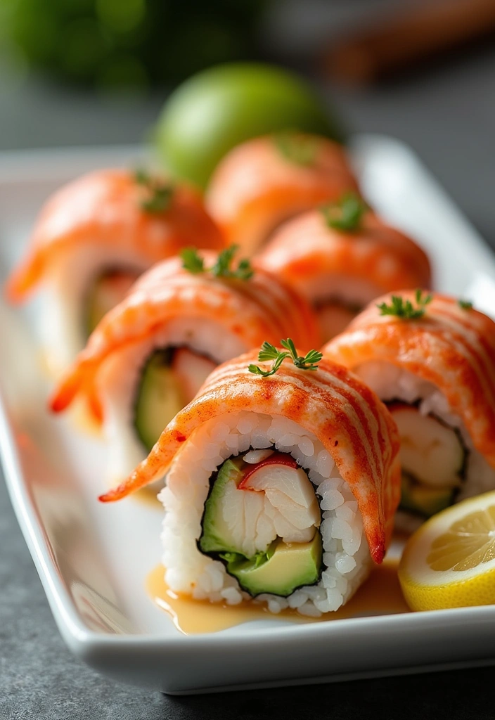 24 Easy Cooked Sushi Recipes You Can Make at Home (Even If You’re a Beginner!) - 15. Cooked Lobster Sushi Rolls