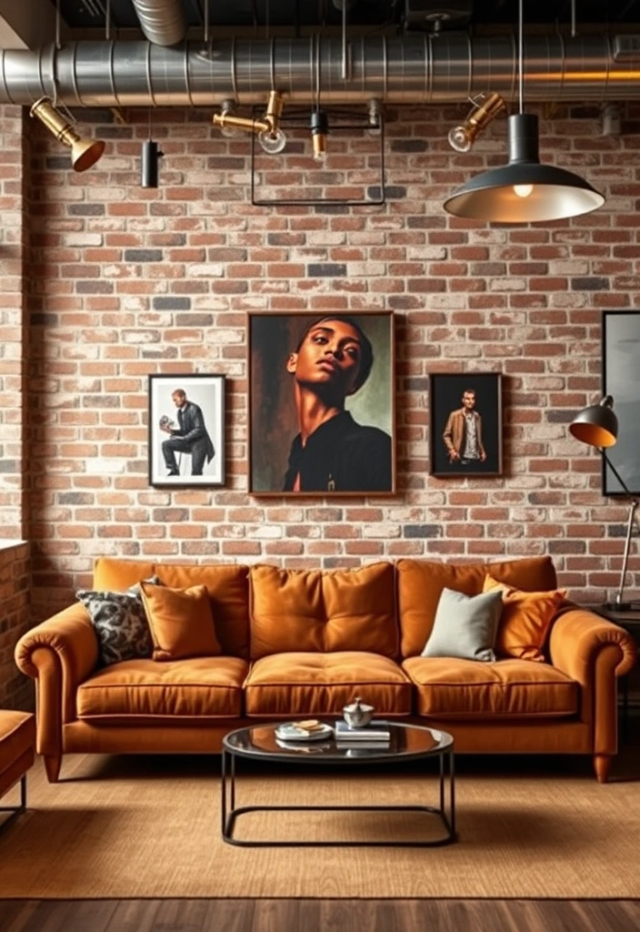 20 Brown Sofa Living Room Ideas That’ll Transform Your Space! - 11. Urban Chic