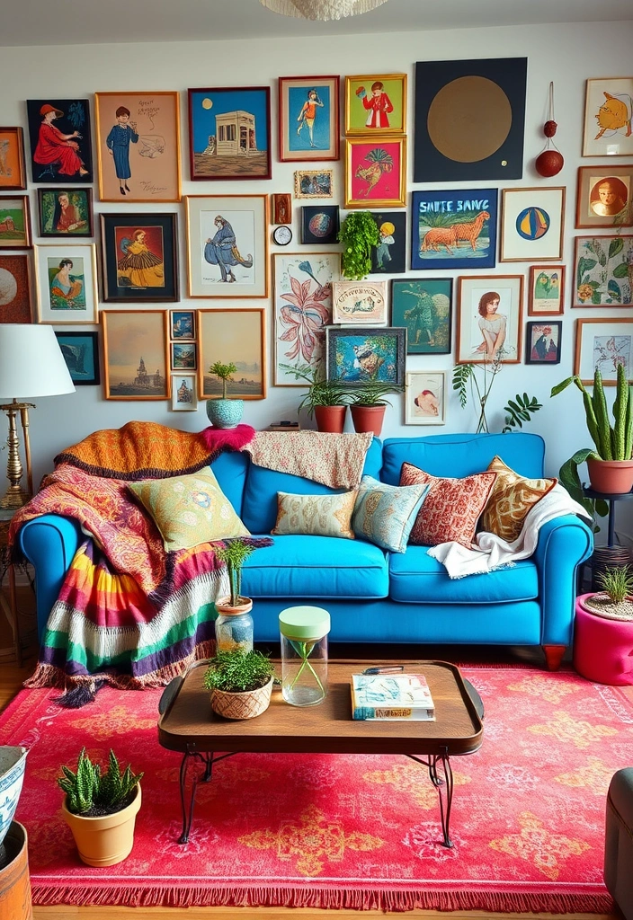 27 Stunning Blue Couch Living Room Ideas You’ll Want to Copy ASAP! - 3. Eclectic Elegance