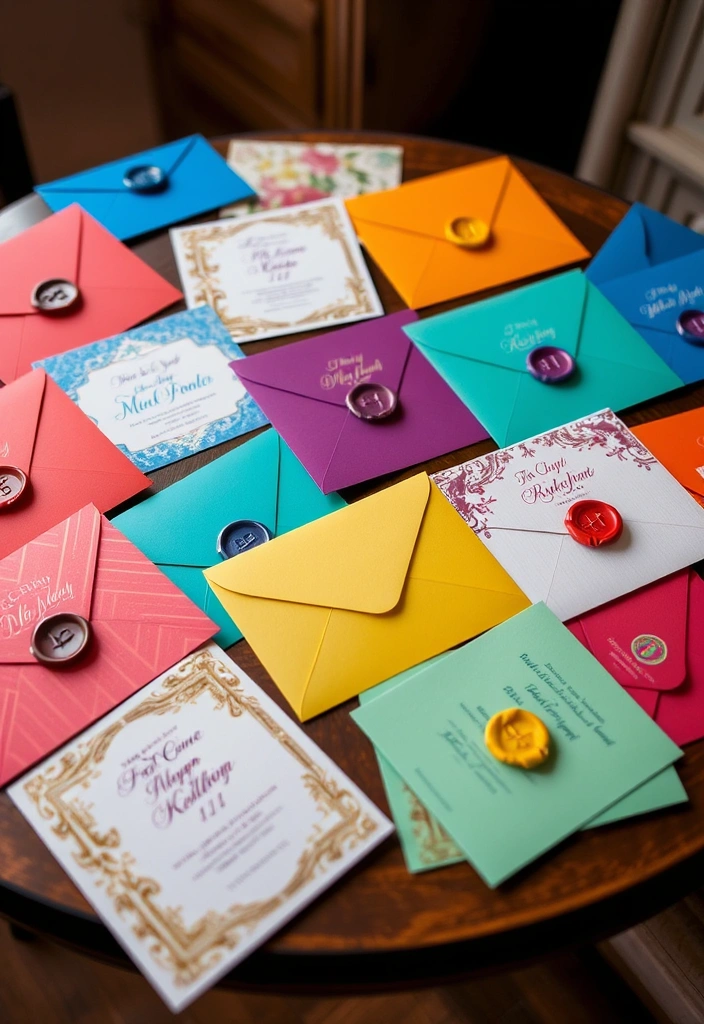 21 Color Party Ideas for Adults That'll Transform Your Next Bash! - 9. Color-Themed Invitations