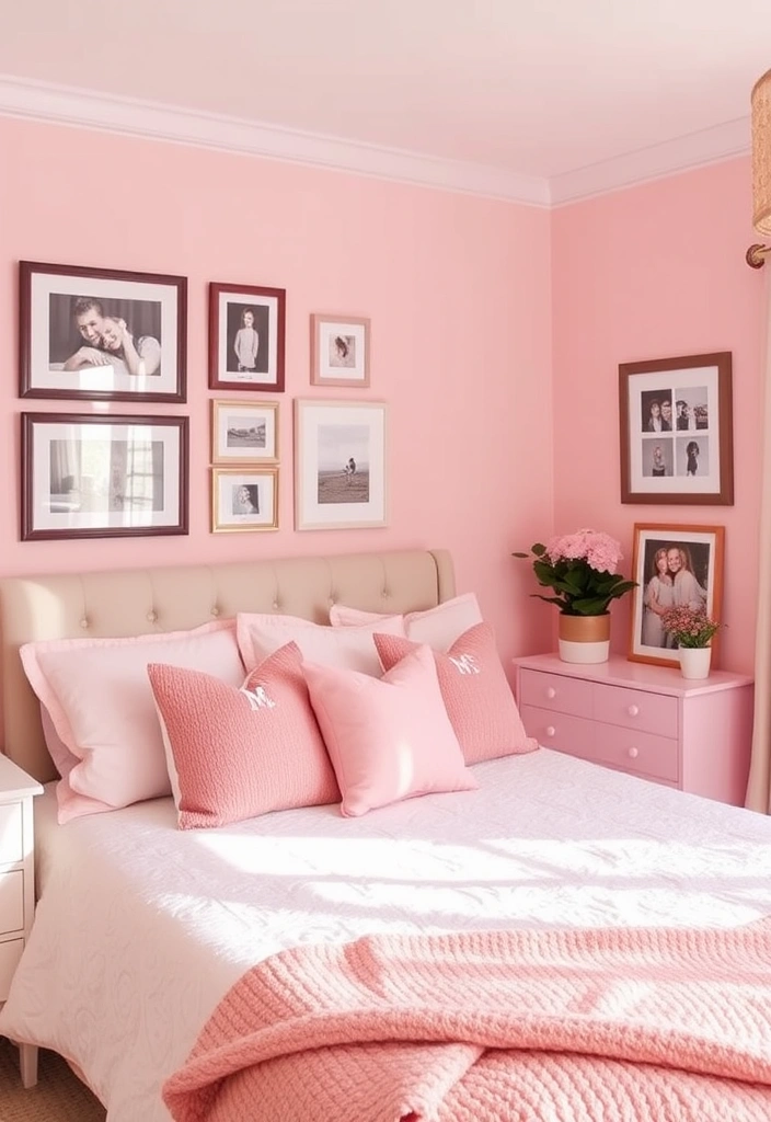 21 Blush Pink Bedroom Ideas That Will Make You Swoon! - 21. Personalized Blush Decor