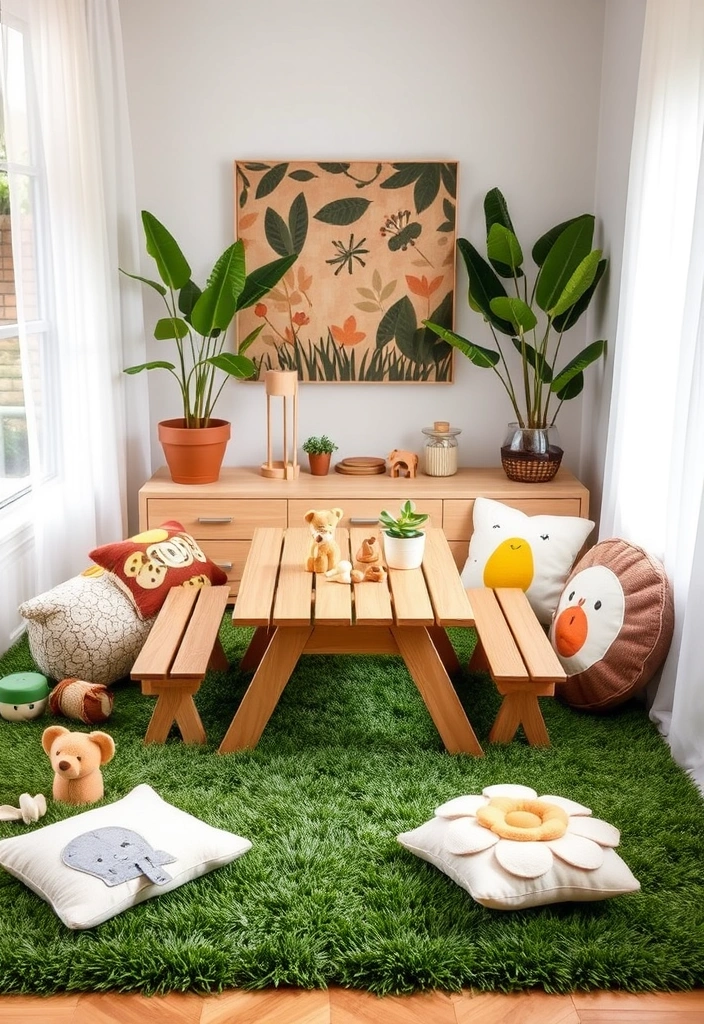 22 Creative Kids Play Corner Ideas for Your Living Room That'll Make You Say 'Wow!' - 3. Nature-Inspired Play Area