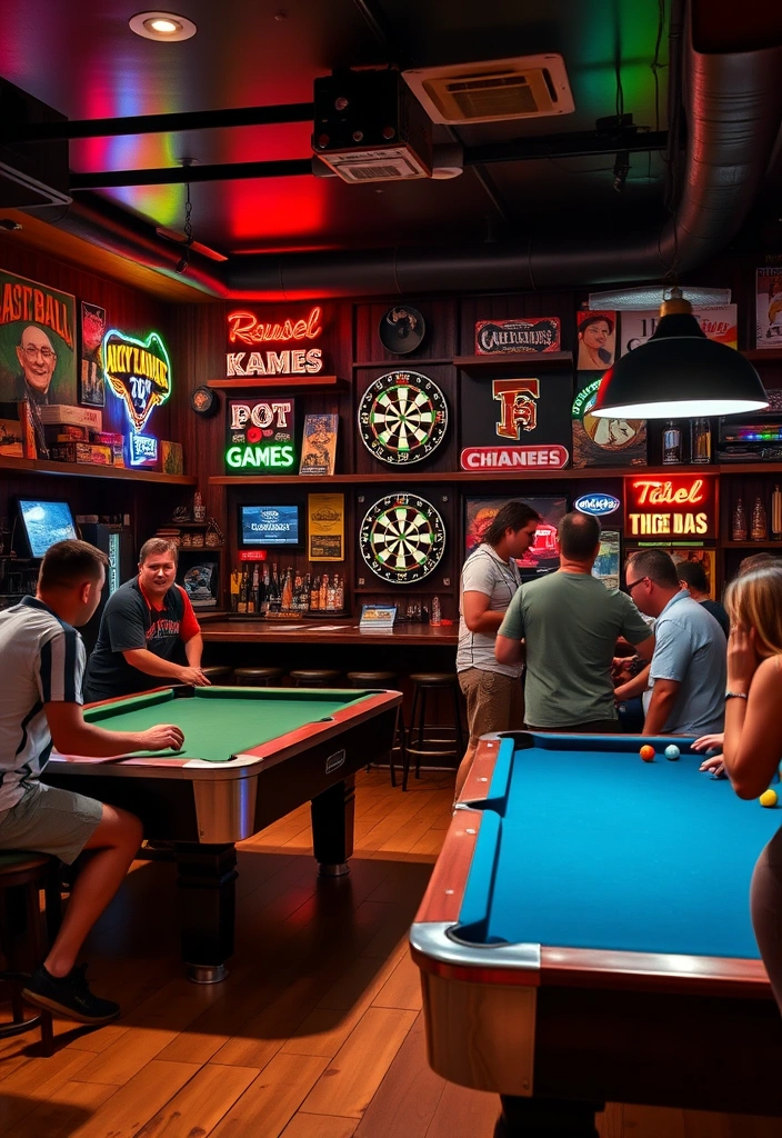 24 Basement Bar Ideas That'll Make You Want to Host Every Weekend! - 6. Game Night Bar