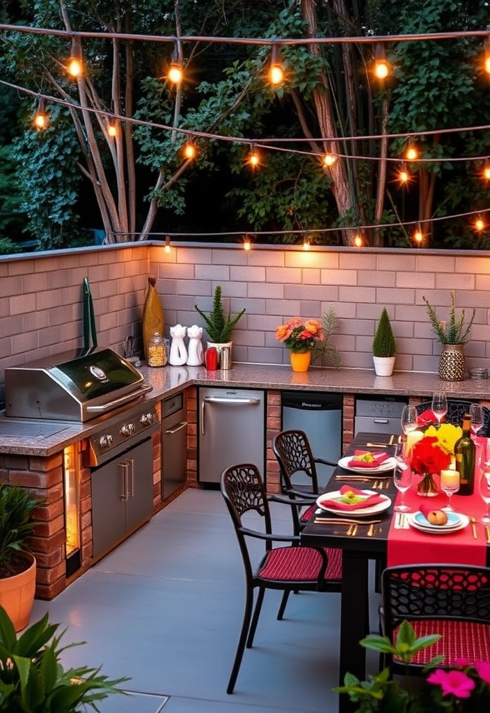 25 Modern Backyard Landscaping Ideas That Will Transform Your Outdoor Space Forever! - 5. Outdoor Kitchen and Dining Area