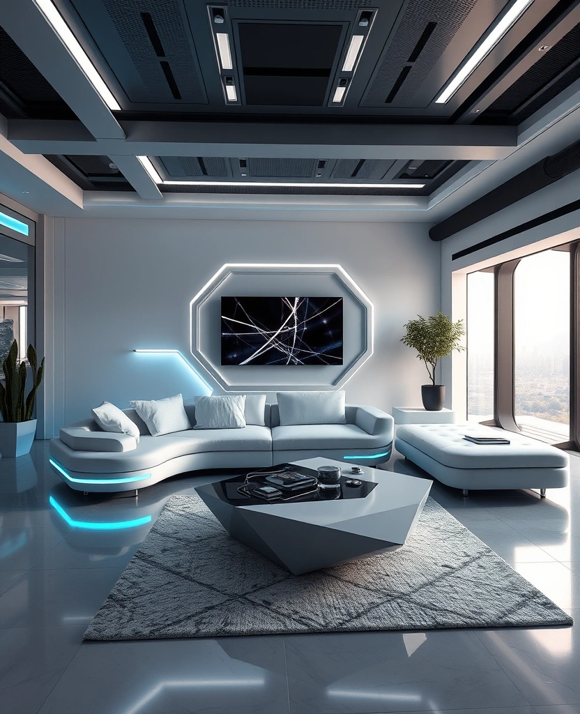 28 Vibrant Living Room Styles That Will Ignite Your Creativity! - 20. Futuristic Flair