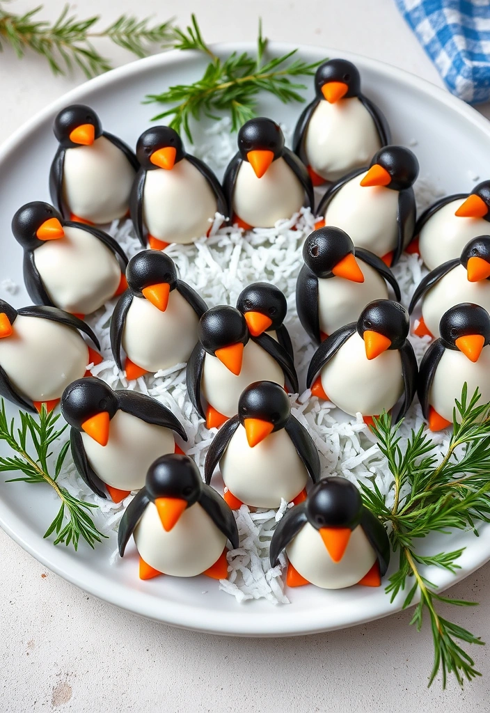 25 Irresistibly Shaped Cheese Balls Ideas That Will Wow Your Guests! - 6. Adorable Penguin Cheese Balls