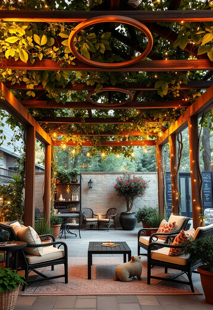 22 Covered Outdoor Patio Ideas That Will Make You Want to Live Outside! - 9. Rustic Pergola Retreat