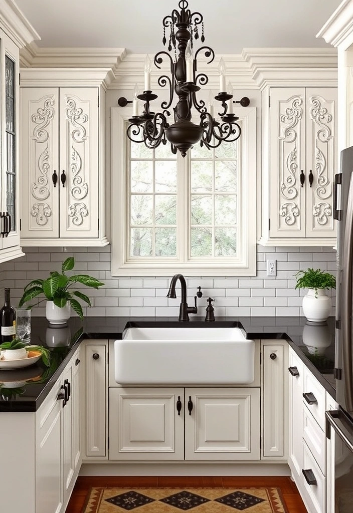 23 Black and White Kitchen Ideas That'll Make You Fall in Love with Cooking Again! - 2. Classic Elegance