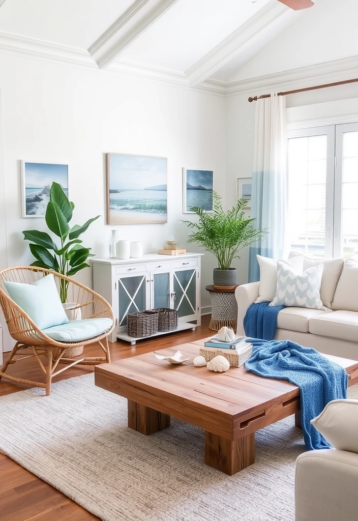 24 Blue and Gray Living Room Ideas That'll Transform Your Space (You Won't Believe #12!) - 1. Coastal Chic Vibes