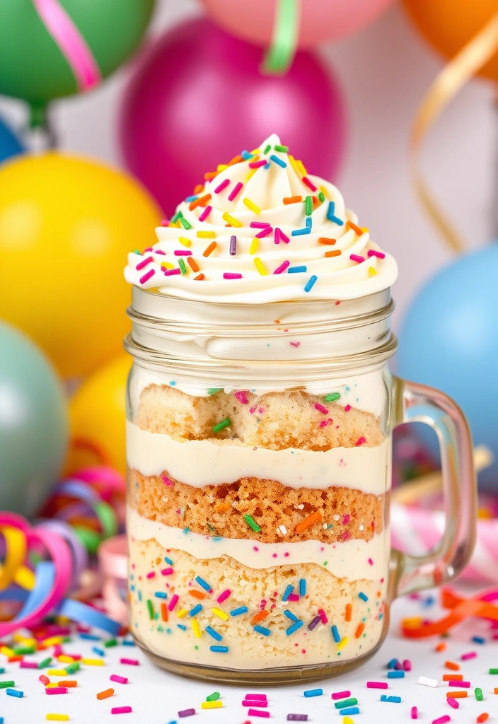 20 Easy Mason Jar Cupcake Ideas That'll Impress Your Guests (You Won't Believe #7!) - 7. Funfetti Party Time!