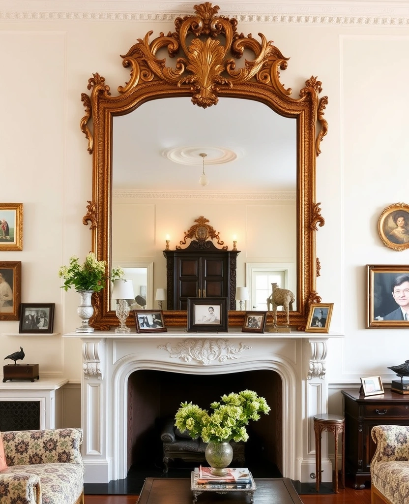 26 Stunning Colonial Living Room Inspirations That Will Transform Your Space! - 23. Statement Mirrors