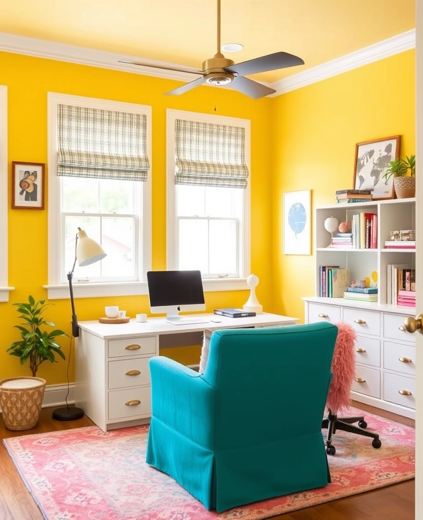 22 Home Office Ideas for Women That Will Transform Your Workday! - 28. Mood-Boosting Colors