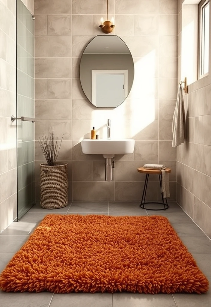 27 Fall Bathroom Decorating Ideas That Will Transform Your Space Into a Cozy Retreat! - 5. Textured Throw Rugs