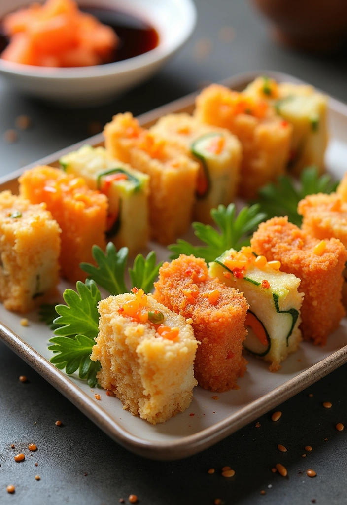 24 Easy Cooked Sushi Recipes You Can Make at Home (Even If You’re a Beginner!) - 5. Veggie Tempura Sushi Rolls