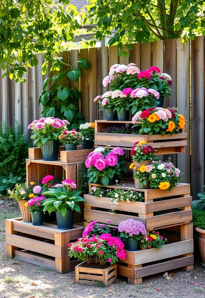 21 Stunning Outdoor Potted Plants Ideas That Will Transform Your Space! - 8. Rustic Wooden Crates