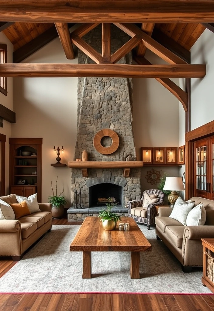 28 Vibrant Living Room Styles That Will Ignite Your Creativity! - 5. Rustic Elegance