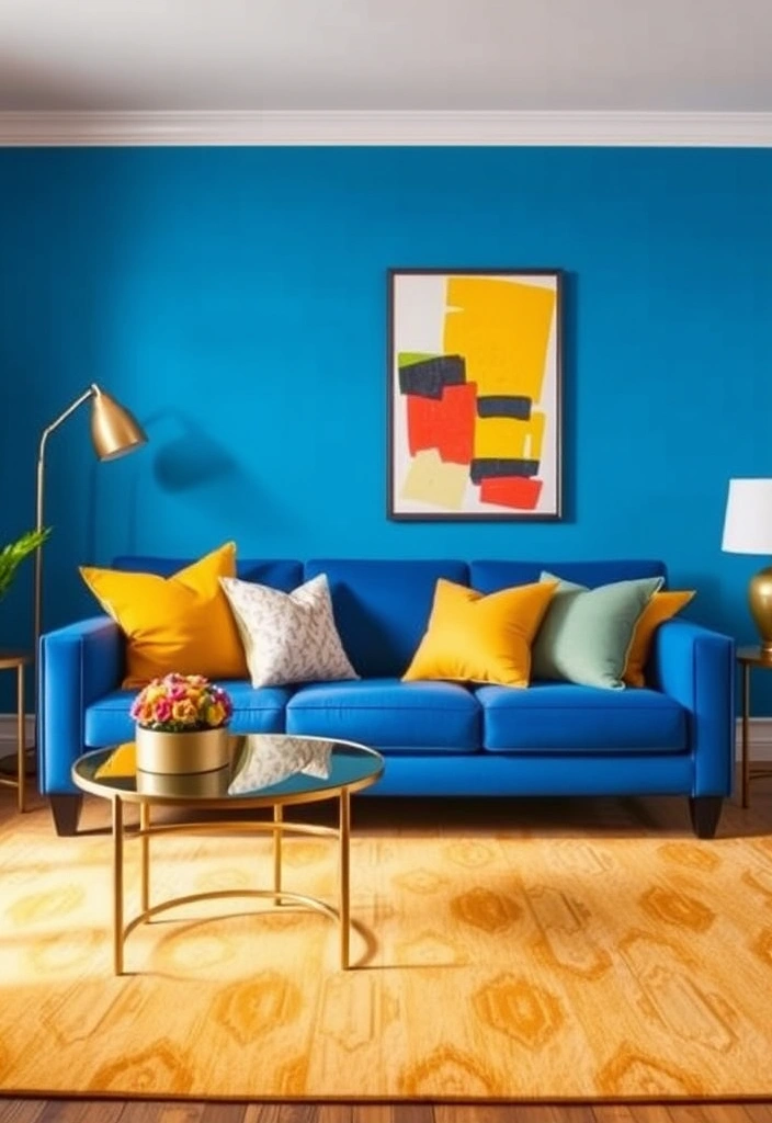 27 Stunning Blue Couch Living Room Ideas You’ll Want to Copy ASAP! - 11. Color Blocked