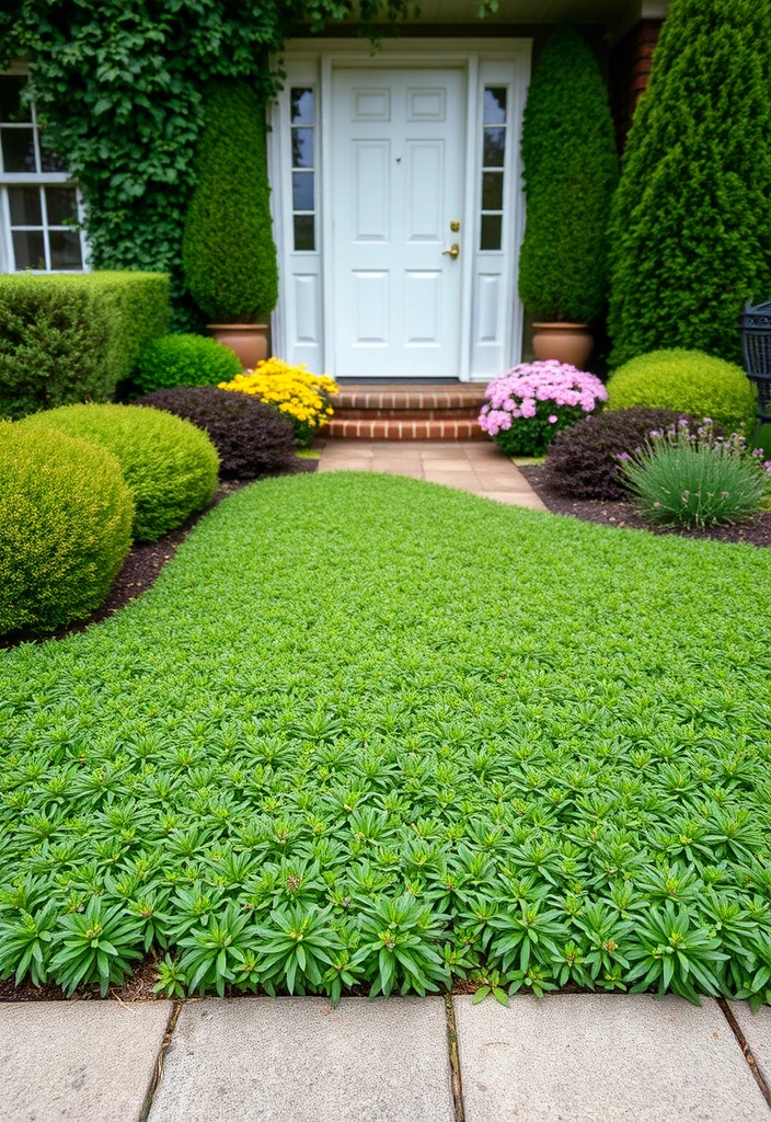 27 Stunning Front Yard Landscaping Ideas That'll Transform Your Home Into a Neighborhood Showstopper! - 20. Unique Ground Covers