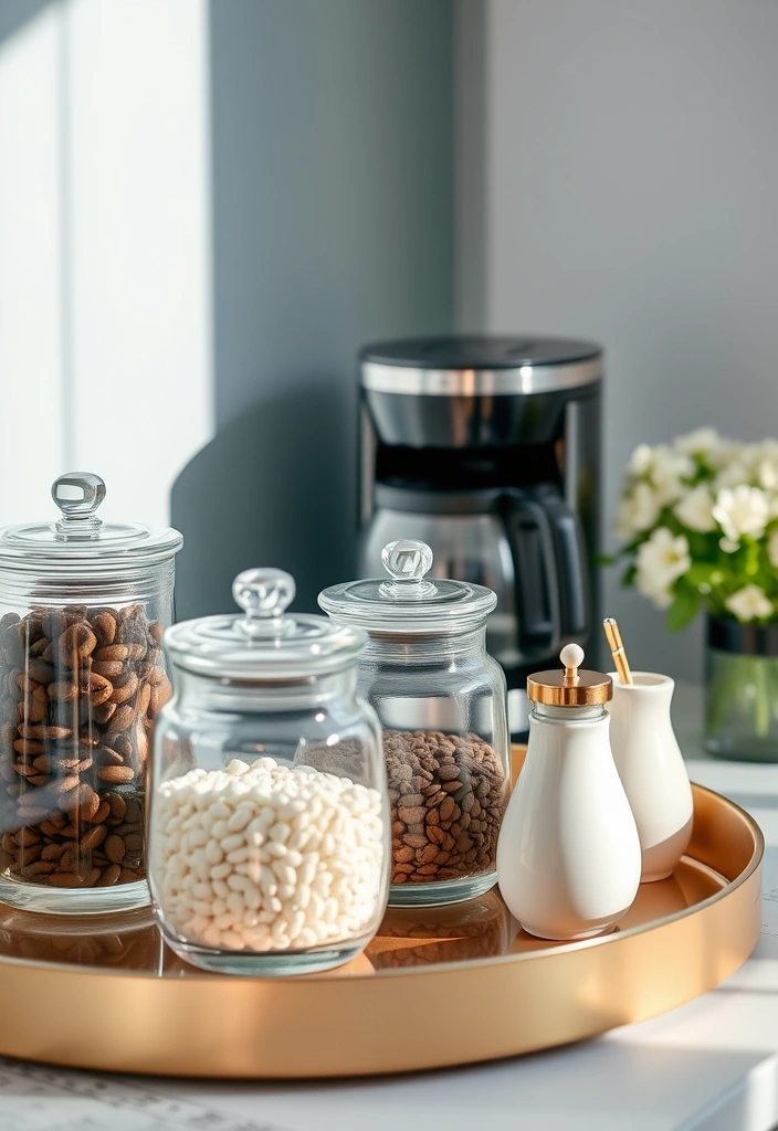 23 DIY Coffee Station Ideas That'll Transform Your Mornings! - 13. Elegant Glass Display