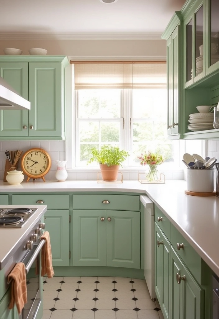 25 Painted Kitchen Cabinet Color Ideas That Will Transform Your Space! - 5. Refreshing Mint Green