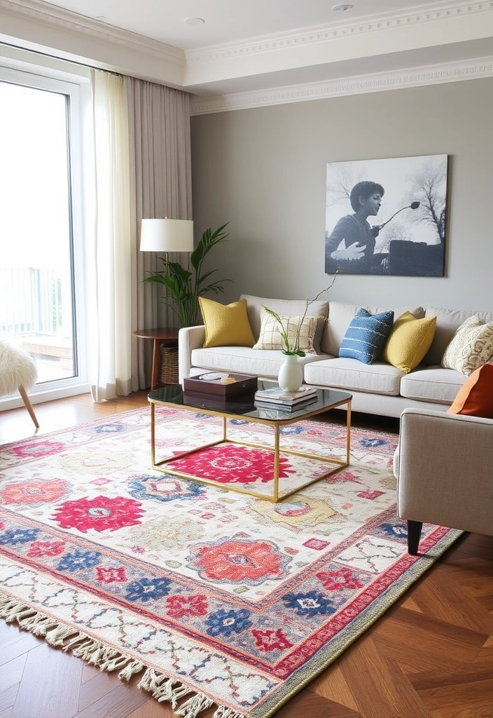 25 Modern 70s Living Room Ideas That'll Make You Want to Time Travel! - 10. Layered Rugs