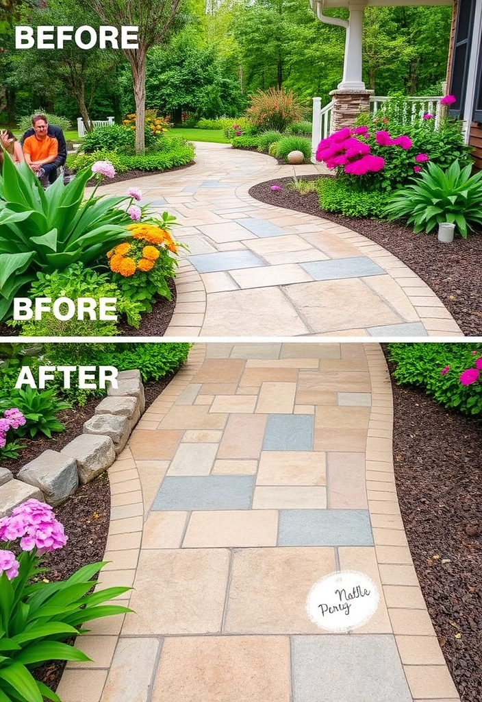 28 Cheap Walkway Ideas DIY That Will Transform Your Garden on a Budget! - 21. Decorative Concrete Overlay