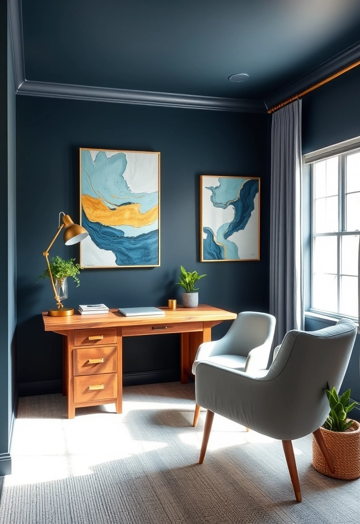 26 Stunning Moody Home Office Inspirations That Will Transform Your Workspace! - 2. Moody Blues