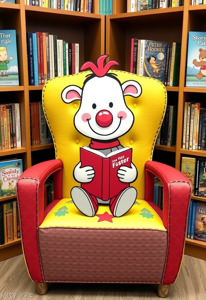 27 Yard Painted DIY Teacher Reading Chairs That Will Transform Any Classroom! - 10. Whimsical Characters Chairs