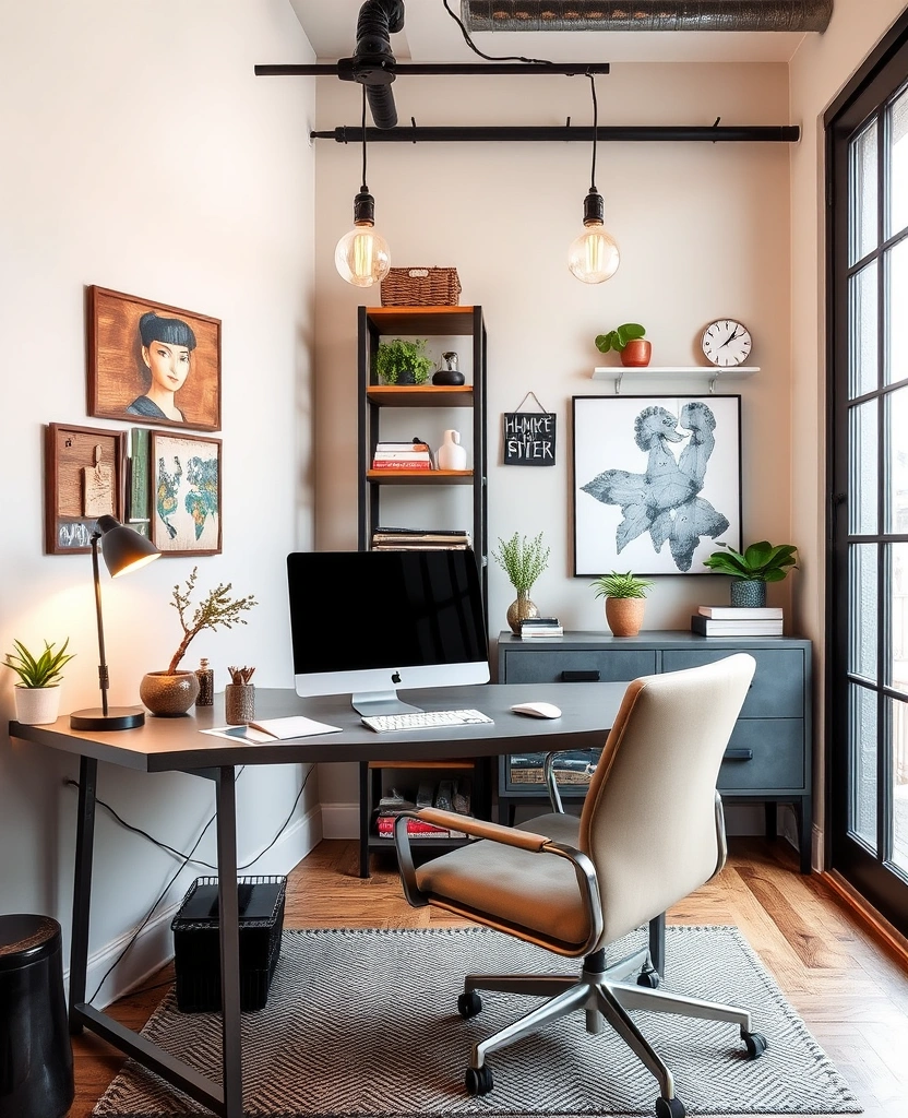 22 Home Office Ideas for Women That Will Transform Your Workday! - 31. Industrial Chic