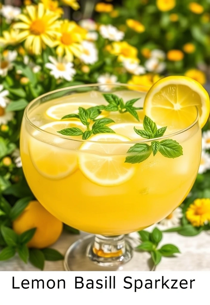 23 Mind-Blowing Punch Recipes That Will Make Your Next Party Legendary! - 20. Lemon Basil Sparkler