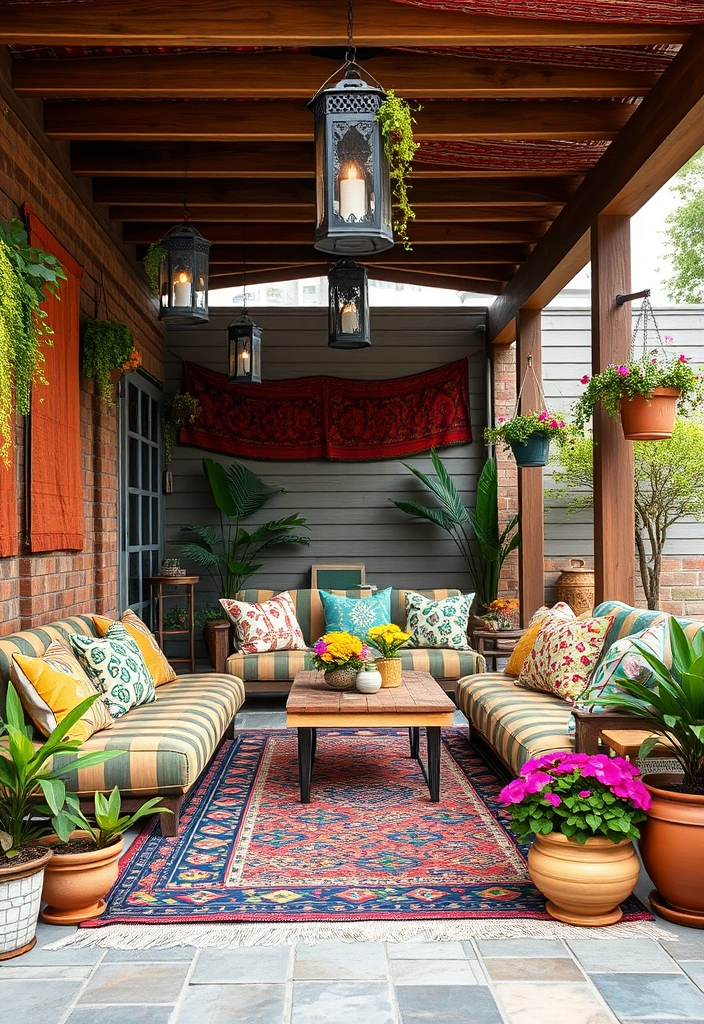 22 Covered Outdoor Patio Ideas That Will Make You Want to Live Outside! - 1. Bohemian Bliss