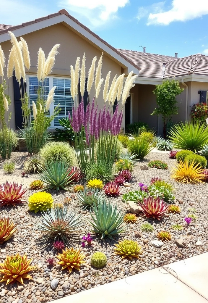 27 Stunning Front Yard Landscaping Ideas That'll Transform Your Home Into a Neighborhood Showstopper! - 4. Drought-Tolerant Landscaping