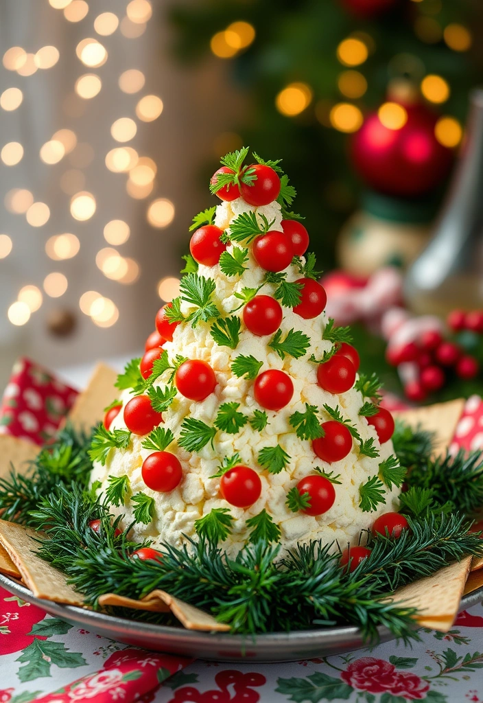 25 Irresistibly Shaped Cheese Balls Ideas That Will Wow Your Guests! - 2. Festive Christmas Tree Cheese Ball