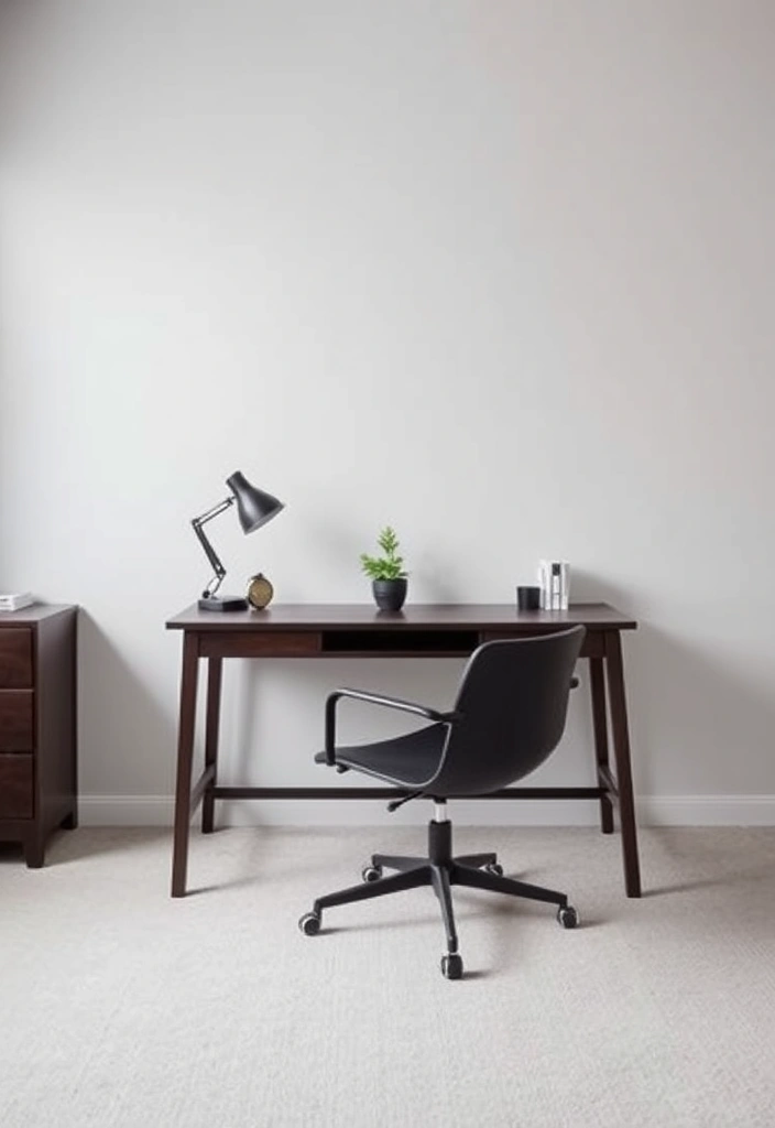 26 Stunning Moody Home Office Inspirations That Will Transform Your Workspace! - 8. Minimalist Vibes