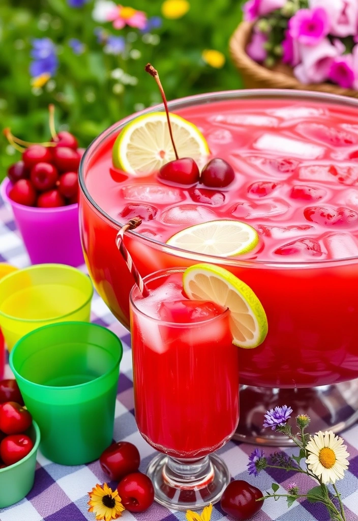 23 Mind-Blowing Punch Recipes That Will Make Your Next Party Legendary! - 9. Cherry Limeade Punch