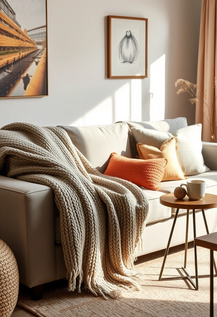 29 Fall Budget Decorating Ideas You Can’t Afford to Miss (Especially #16!) - 2. Cozy Knit Blankets