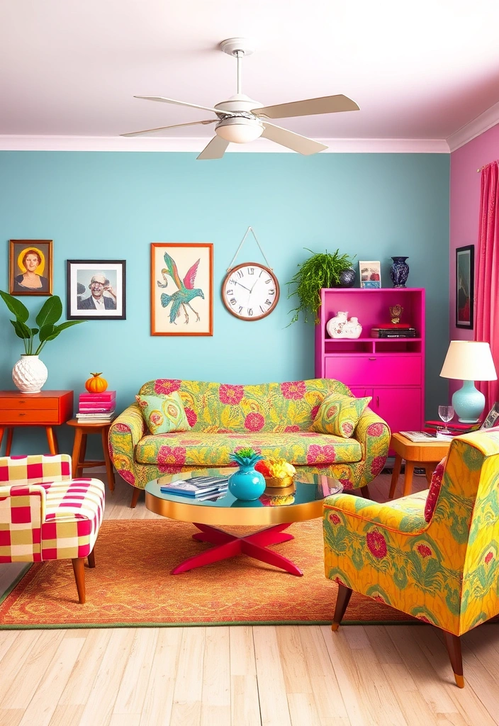 28 Vibrant Living Room Styles That Will Ignite Your Creativity! - 15. Retro Revival