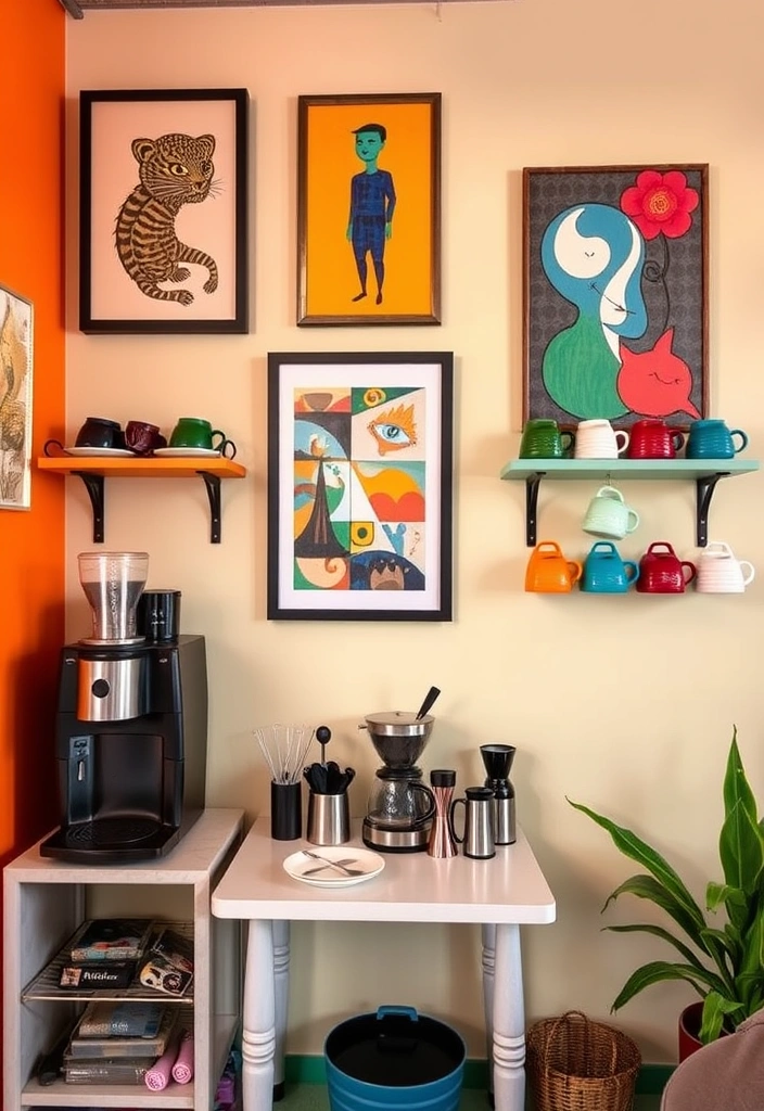 23 DIY Coffee Station Ideas That'll Transform Your Mornings! - 10. Artistic Coffee Bar